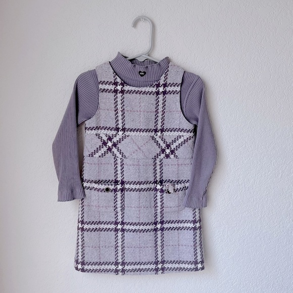 Lili Gaufrette French Brand Girls Plaid Dress Set - Picture 1 of 7